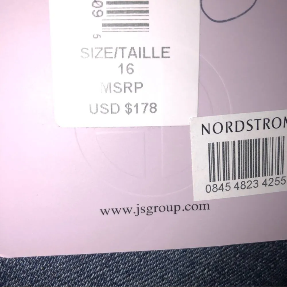 JS Collections Slate Blue Short Sleeve Illusion Cocktail Dress 16 NWT - Image 11