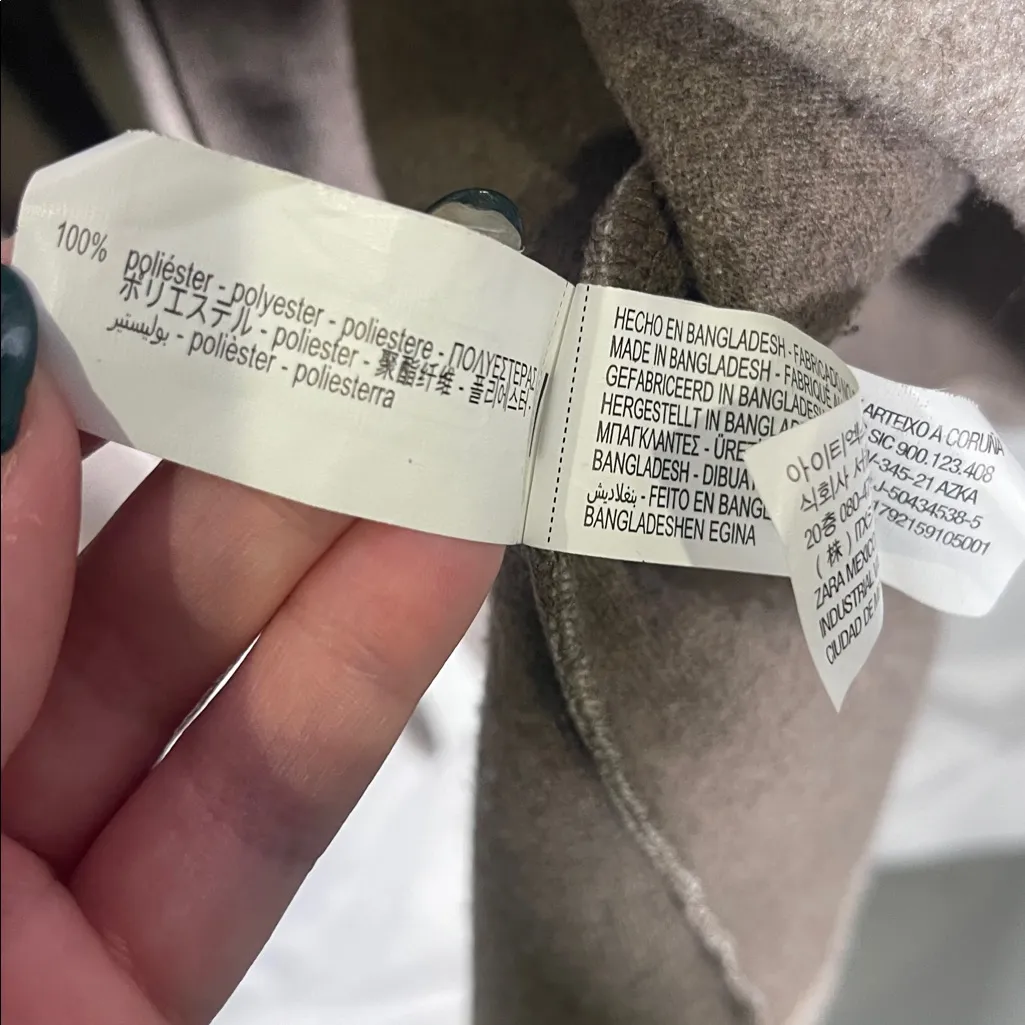 ZARA WOMENS BUTTON TRENCH COAT GRAY FELT LIKE LIGHTWEIGHT MEDIUM - Image 7