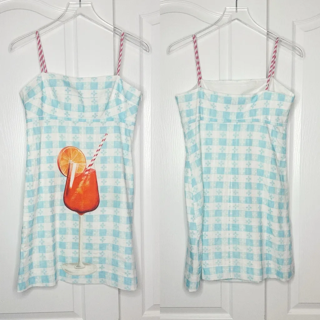 Rachel Antonoff Gwen Spritz Aperol Print Mini Dress Size 6 Blue - Image 6