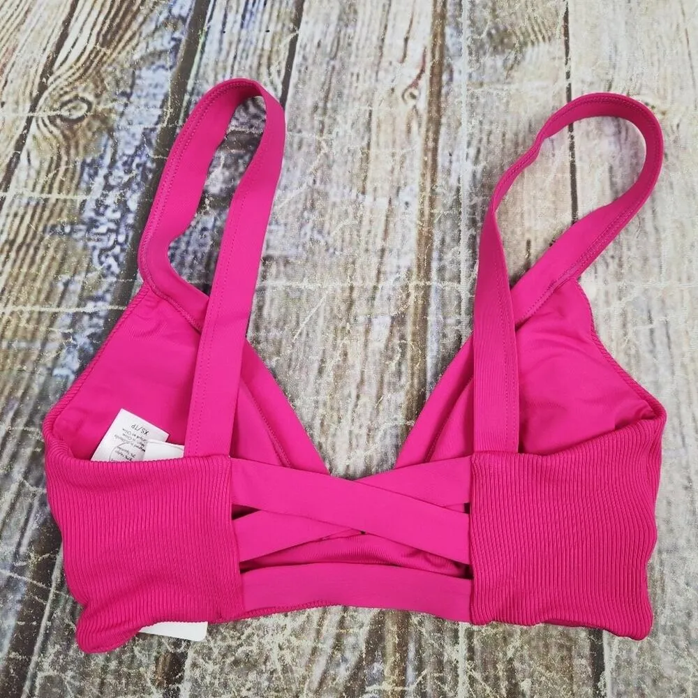 L*Space Vera Bikini Top in Bougainvillea Pink Ribbed Size XS NWT - Image 3