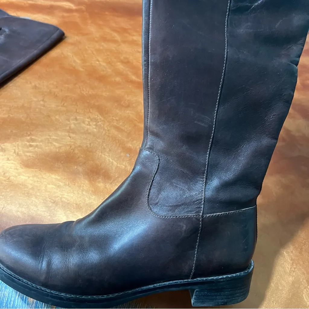 Ecco Hobart tall leather brown buckle boots size 38 - Image 9