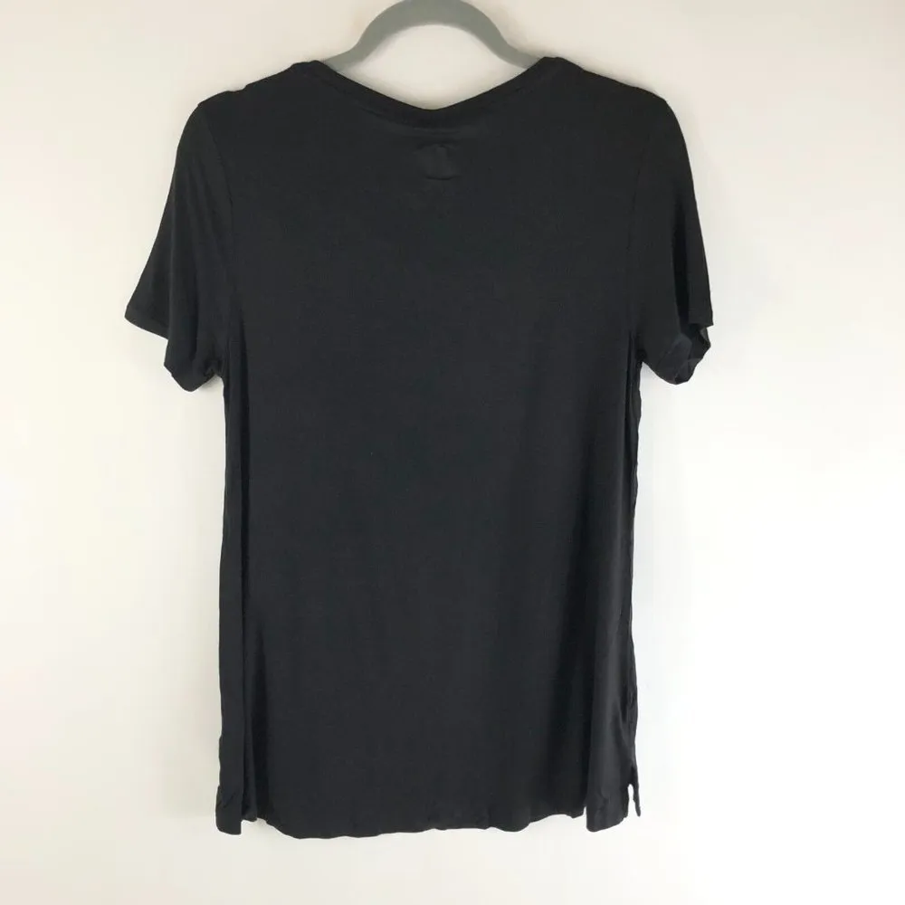 MLS Los Angeles Football Club Womens T Shirt Hi Low Hem Scoop Neck Black S - Image 2