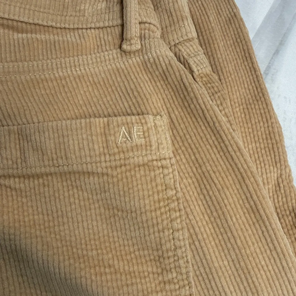 American Eagle Outfitters Tan Wide Leg Baggy Corduroy Cargo Pants - Image 10