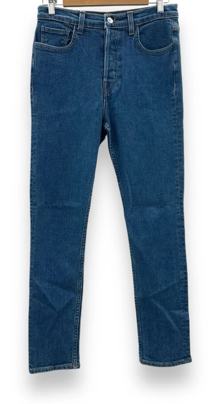 Re/done High Rise Medium Wash Skinny Leg Jeans Button Fly Sz 30 - Image 1