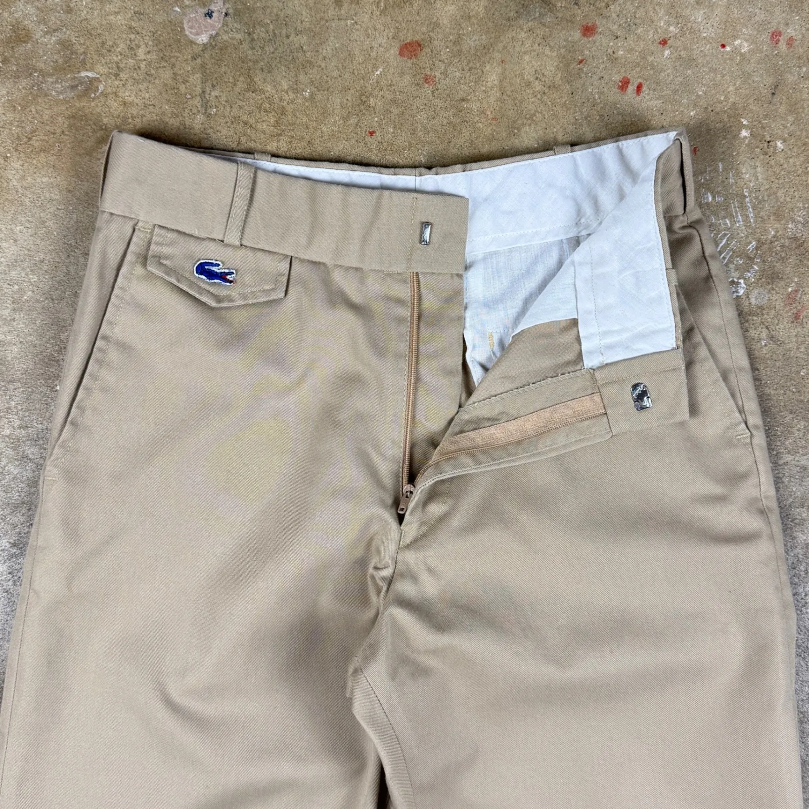 Vtg Izod Lacosteā Women's Khaki Pants Size 28 Beige High Rise Classic Chino Tan - Image 5