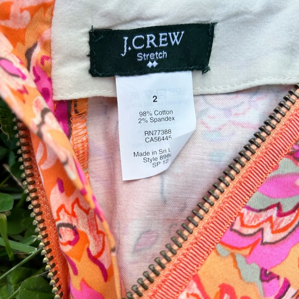 J. Crew Orange and Pink Mini Pencil Skirt Resort Wear - Image 2