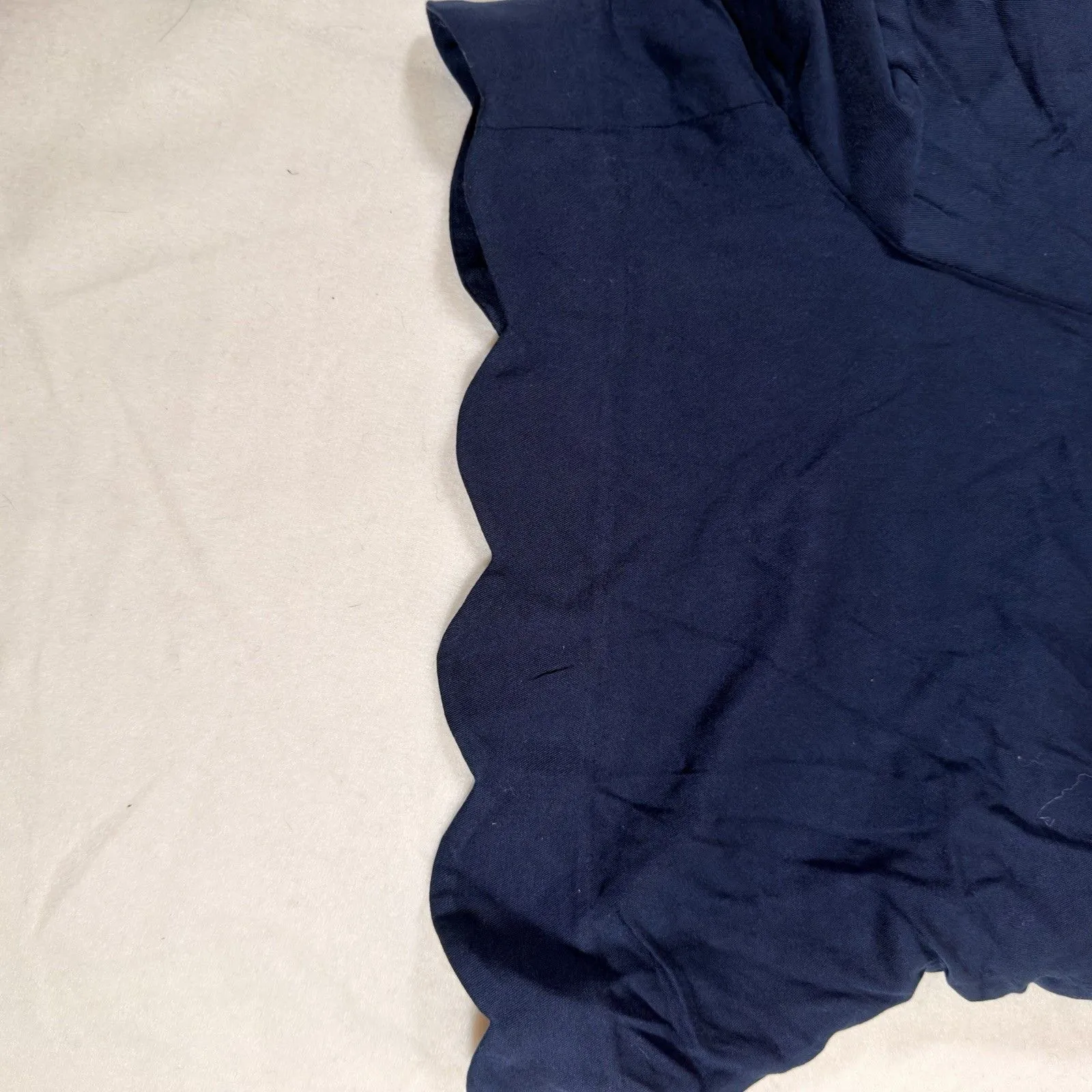 NWT Market & Spruce Charla Sleeveless Scallop Romper Size Medium Blue Pockets M - Image 4