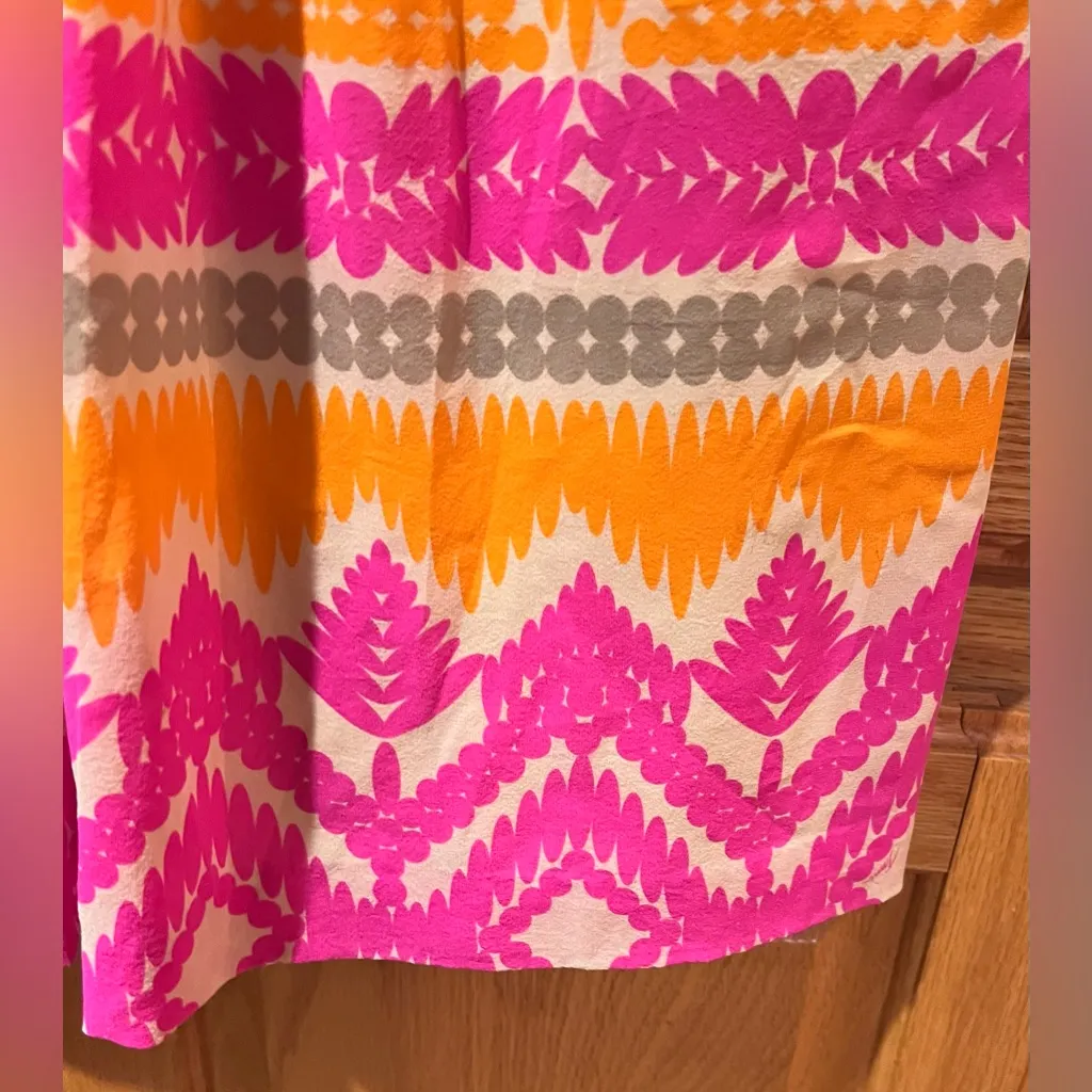 Trina Turk Gypsum Cut-Out Stretch‎ Silk Lined Mini Dress in Cactus Flower Size 6 - Image 8