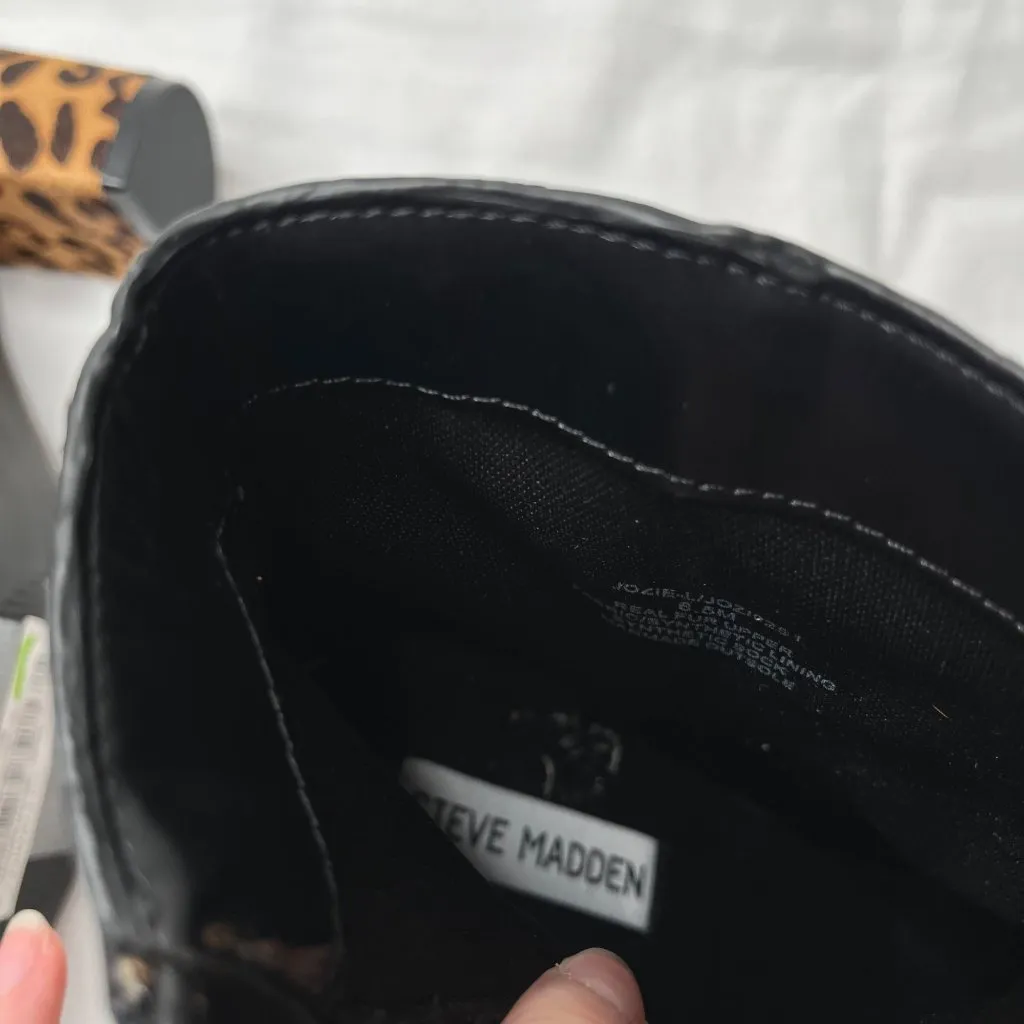 Steve Madden Womens Jozie Leopard Print Calf Hair Ankle Booties Size 6.5 M - Image 6