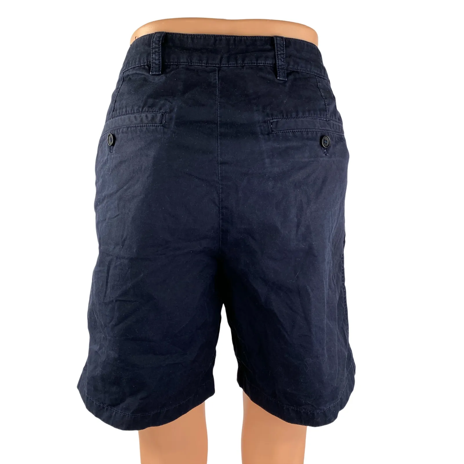 Arket Women's Blue High Waisted Straight Leg Bermuda Chino Khaki Shorts Size M Size M - Image 2