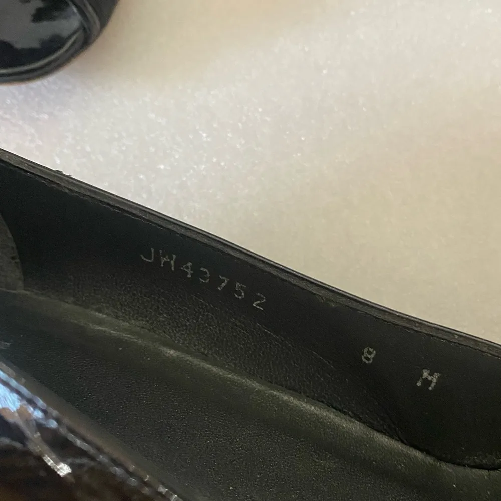 Stuart Weitzman Black Patent Leather peep toe  wedges size 8 - Image 2