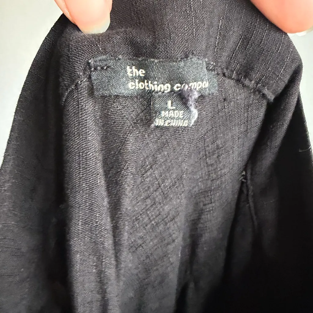 The Clothing Company Black Asymmetrical Ruffle Tiered Midi Skirt Womens L Whimsy - Image 5