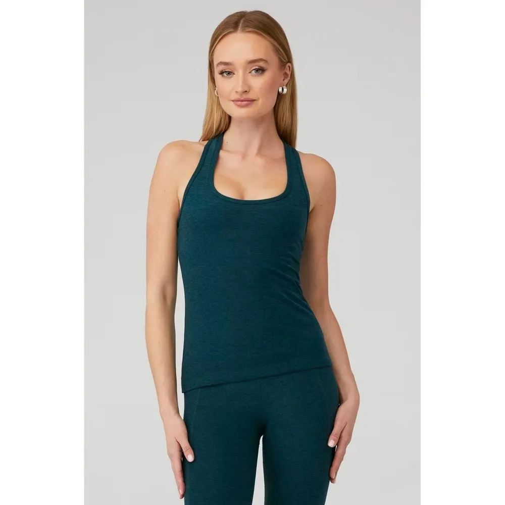 Beyond Yoga Spacedye Step Up Racerback Tank Top Midnight Green Heather Size XS - Image 5