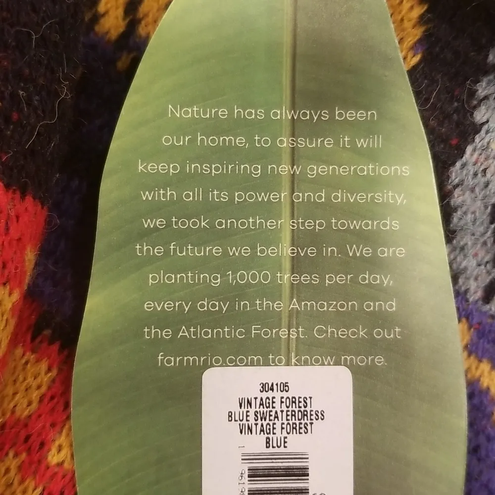 💕FARM RIO💕 Vintage Forest Blue Sweater Dress ~ Vintage Forest Blue Small S NWT - Image 14