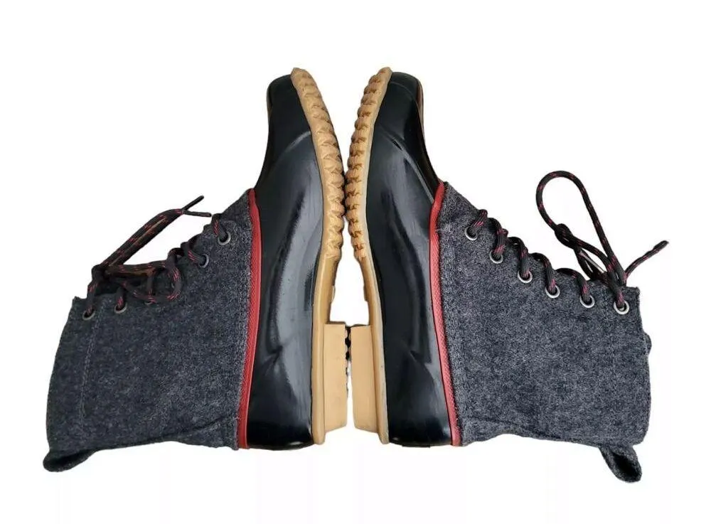 GH Bass & Co Harlequin Duck Boots Womens 6 Gray Wool Lace Up Ankle Rain Outdoor - Image 7