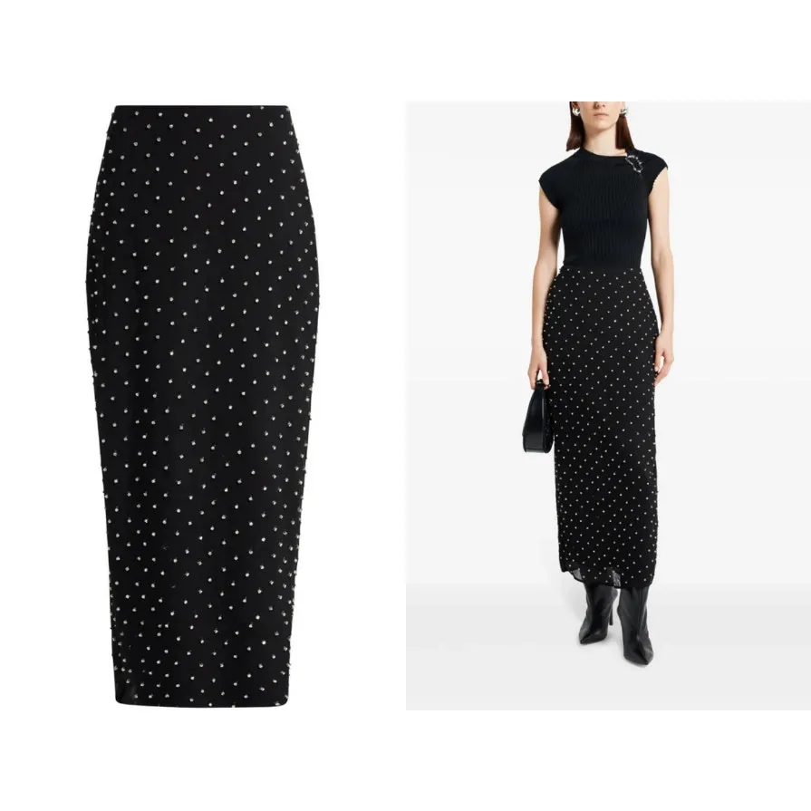 Anna Quan 1480$ Rhinestoneb Embellished Skirt US 2 Fancy Gala Wedding‎ Black Tie - Image 3