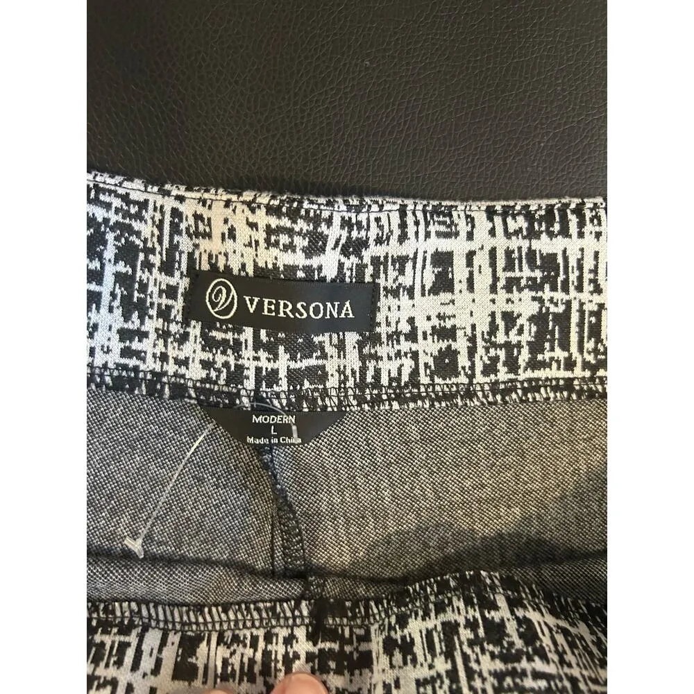 Versona Boutique Wide Leg Cropped Dress Pants Size Large 34 In Waist Neutral - Image 2