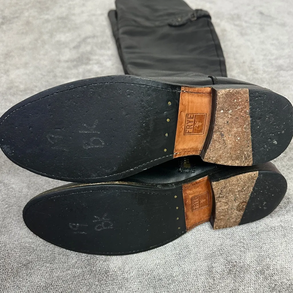 FRYE Shirley Black Leather Over the Knee Riding Boots Size 6.5 - Image 9