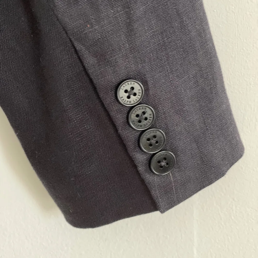 Lauren  Black Linen Ruffle Collar Blazer Women's 16 Coquette Coastal - Image 7