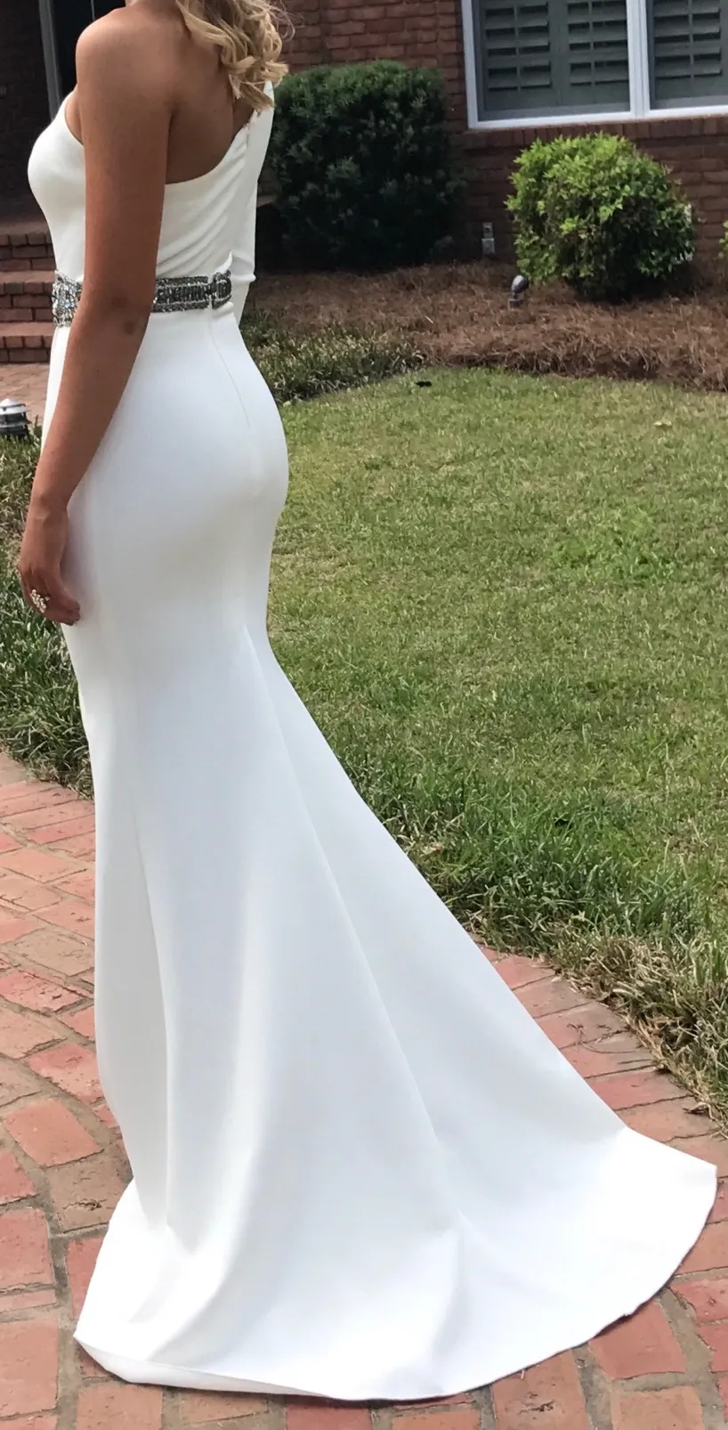 Rachel Allen White Prom Dress  - Image 2
