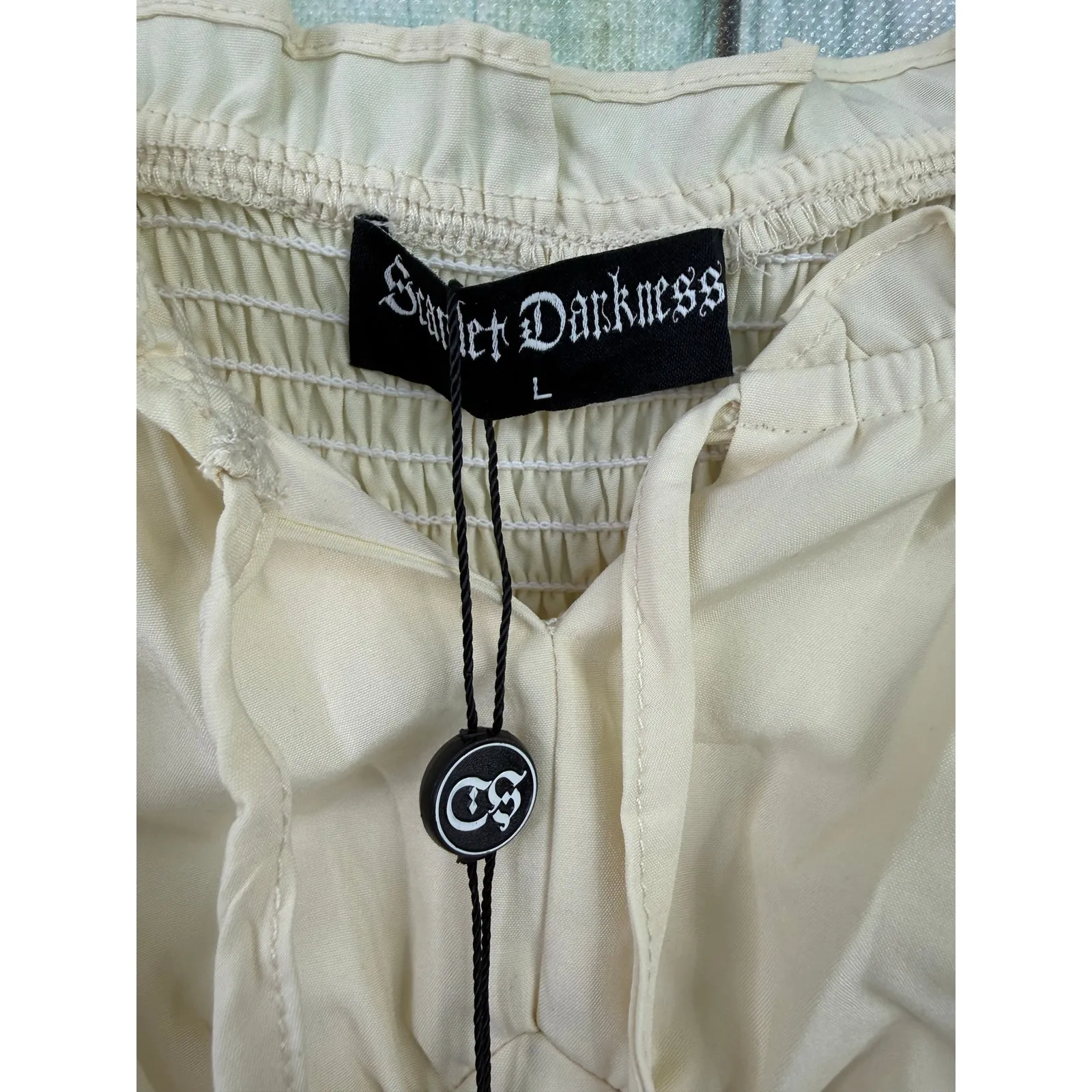 Scarlet Darkness Renaissance Dress NEW Size Large Ruffle Maxi Dress Cream - Image 4