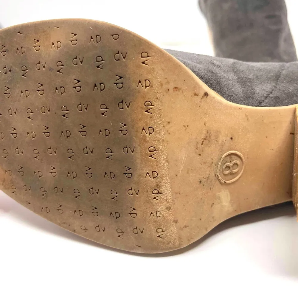 DV DOLCE VITA Gray Brown Faux Suede Mule Bootie Size 8 - Image 5