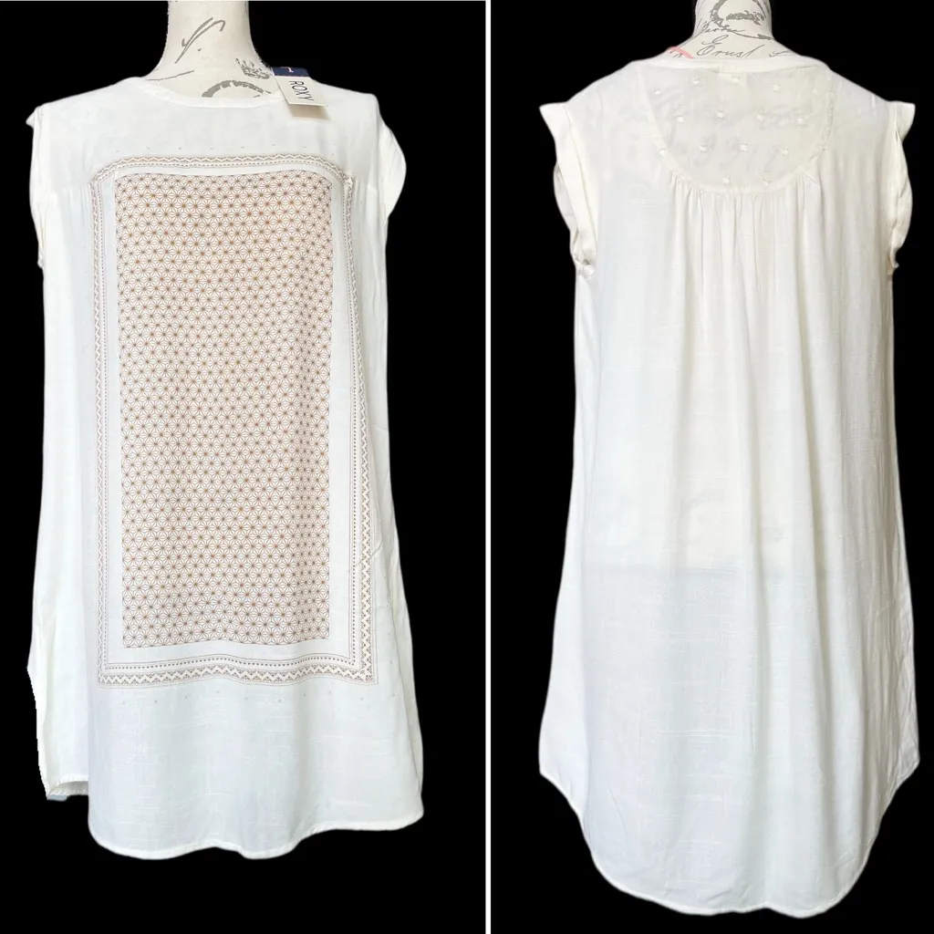 Roxy Sun Rays Cream Beach Cover Up Summer Dress - S - Image 3