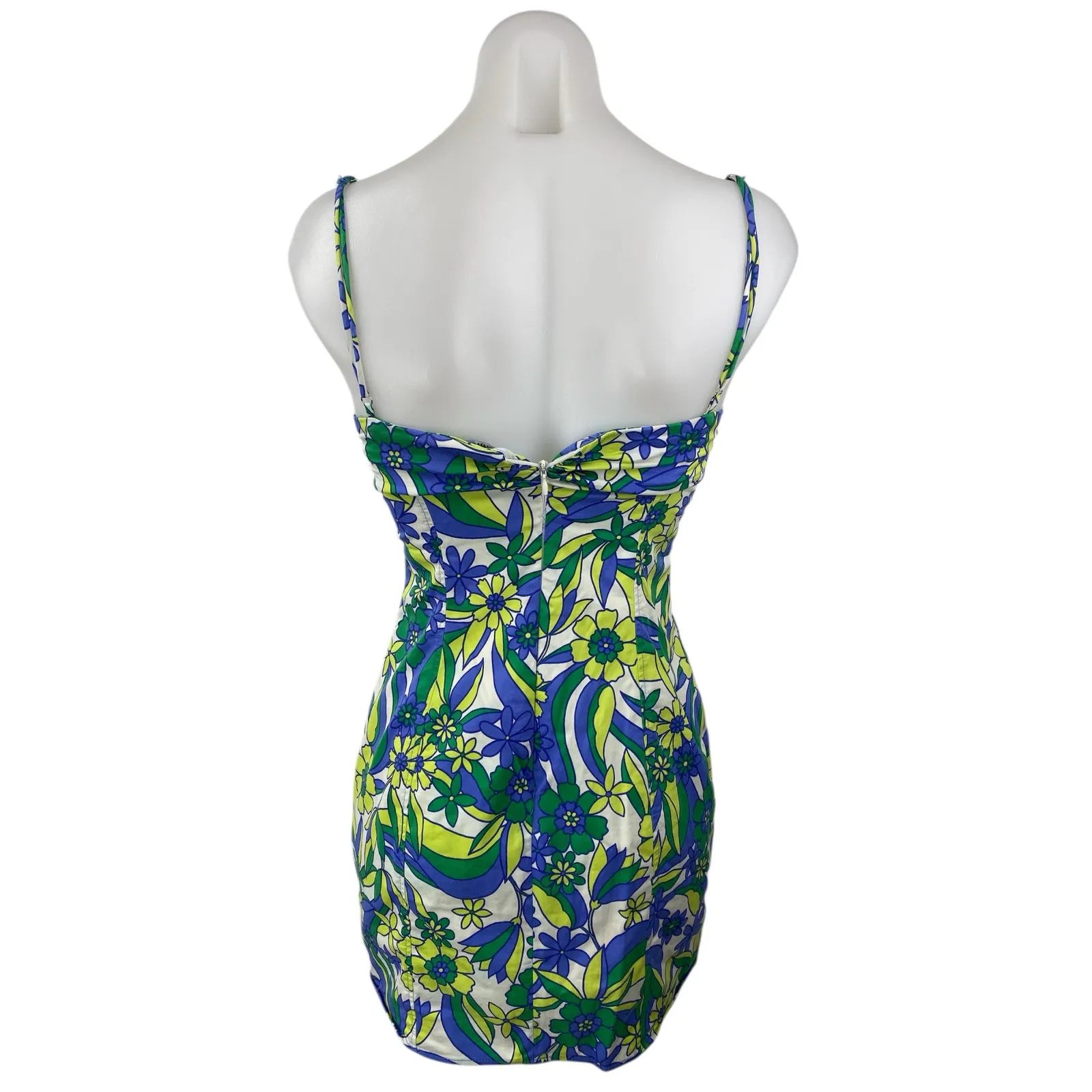 Zara Multicolor Floral Sleeveless Cami Camisole Mini Tank Bodycon Dress Size S - Image 2
