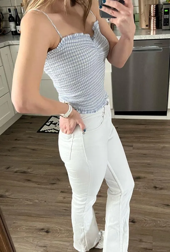 Hello Sunshine Smocked Top gingham blue sweetheart - Image 4