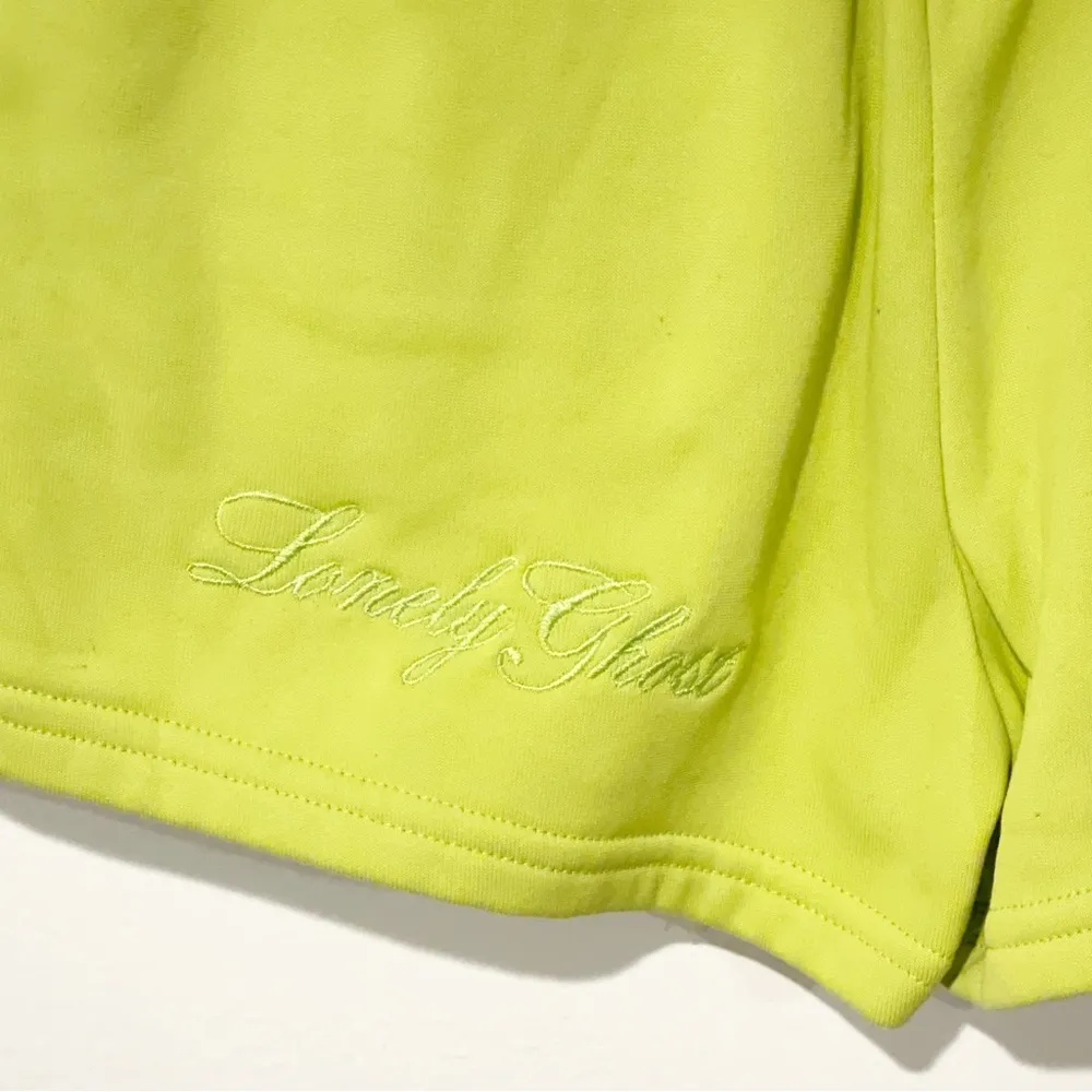 Lonely Ghost Size Medium Green Embroidered Pull on Athletic Shorts - Image 2