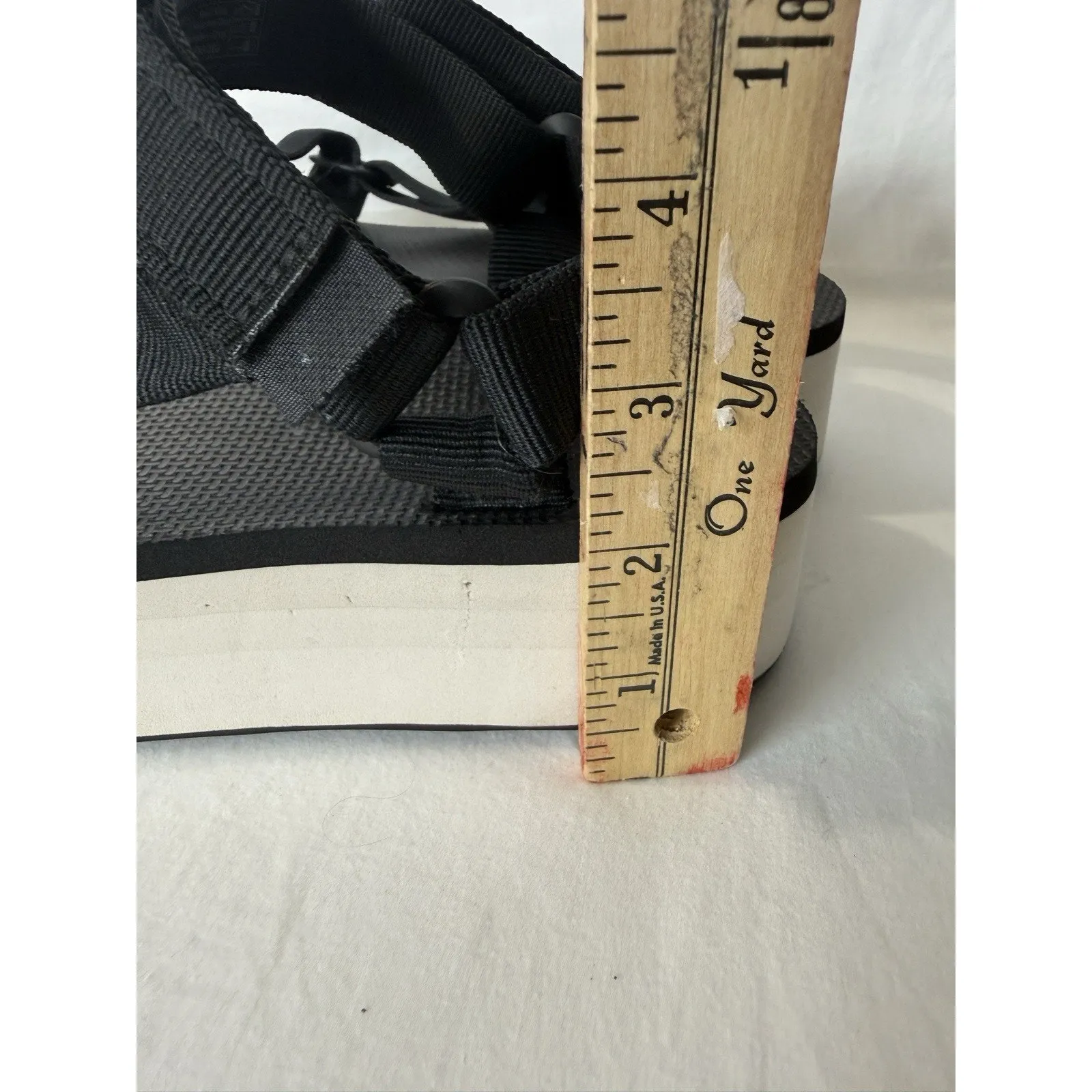 Teva Flatform Universal Platform Sandals Women’s Size 10 White/Black Footbed - Image 11
