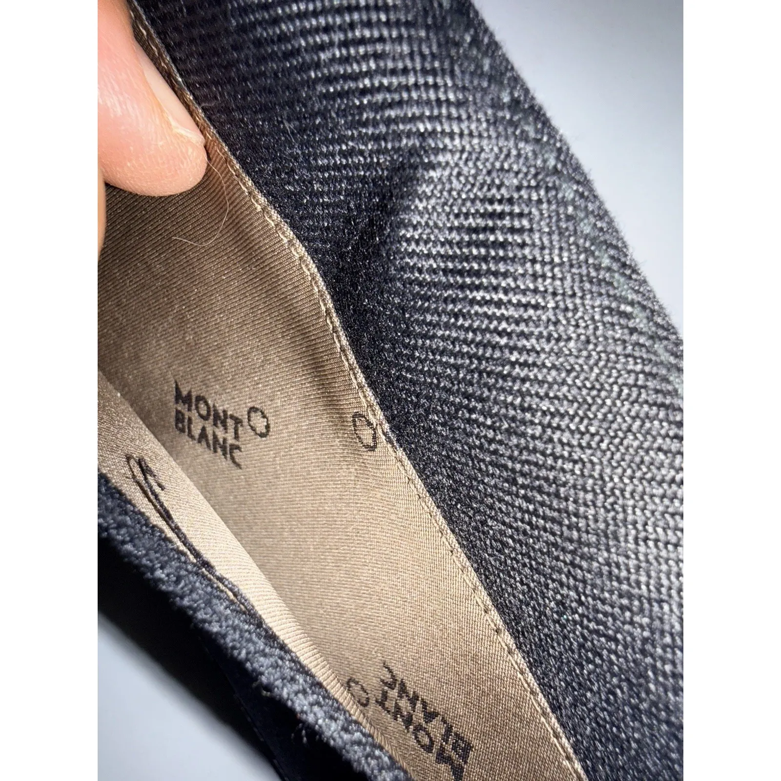 MONTBLANC Black Starisma Pamina Italian Woven Fabric Wallet  Zip Around Mint M - Image 6