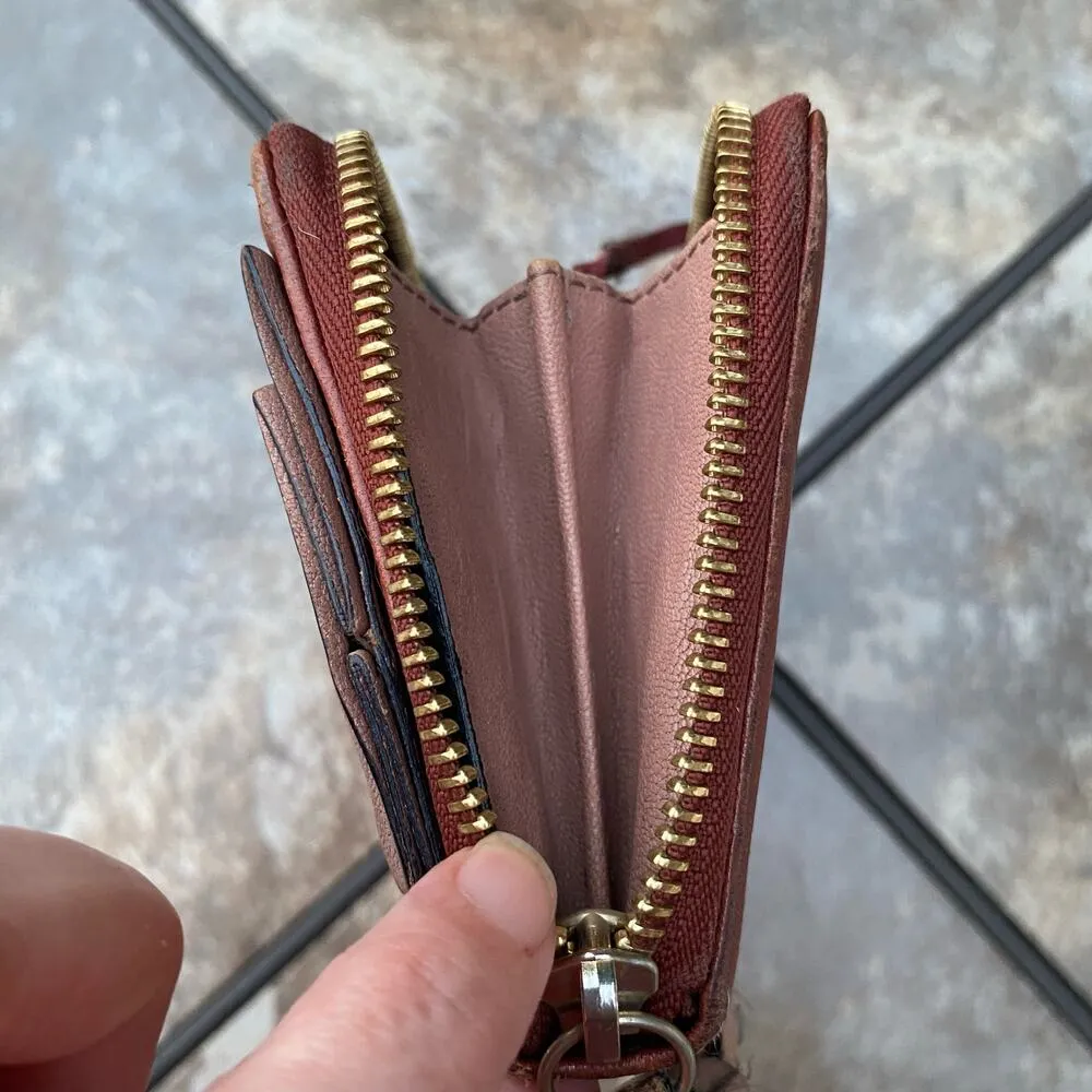 Chloe Mauve Leather June Bow Studded Card Holder Long Zipper Wallet - Image 12