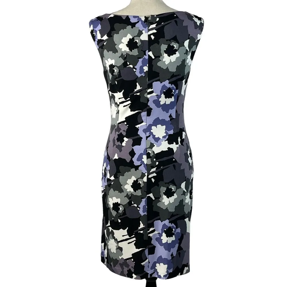 Suzi Chin Maggy Boutique SZ 6 Sheath Dress Floral Sleeveless Stretch Knee Length - Image 5