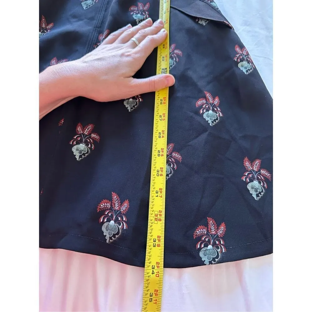 NWT A.L.C. Black floral Long Sleeve 100% Silk Dress Size: 0 - Image 7