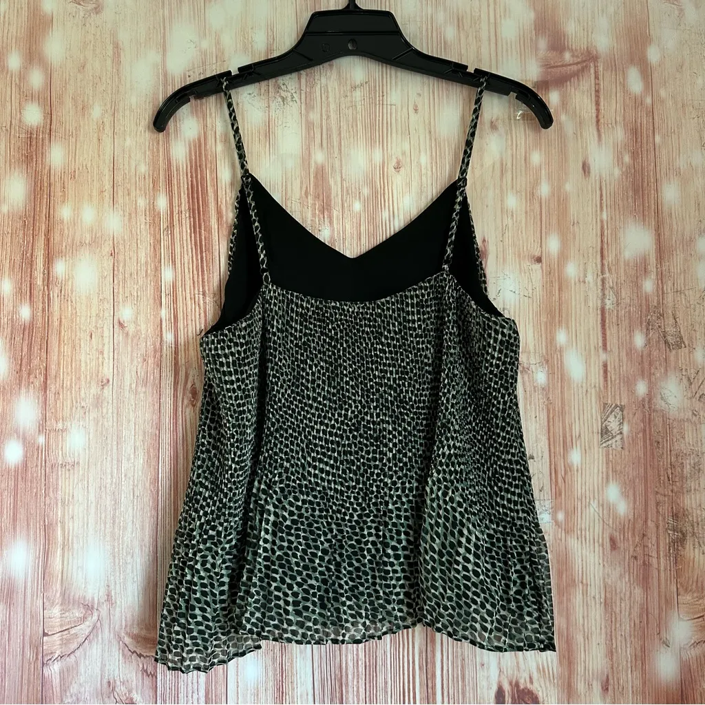 Topshop Green Pleated Peplum Black Spotted Cami Tank Top - Image 4