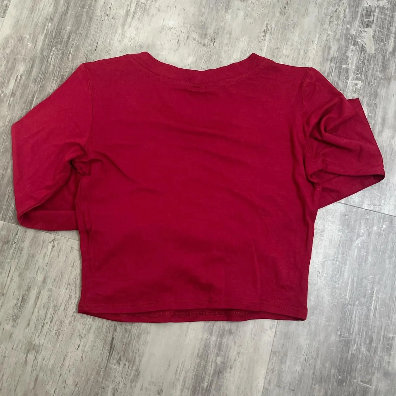 Cropped Long Sleeve TShirt Red Size Small - Image 3