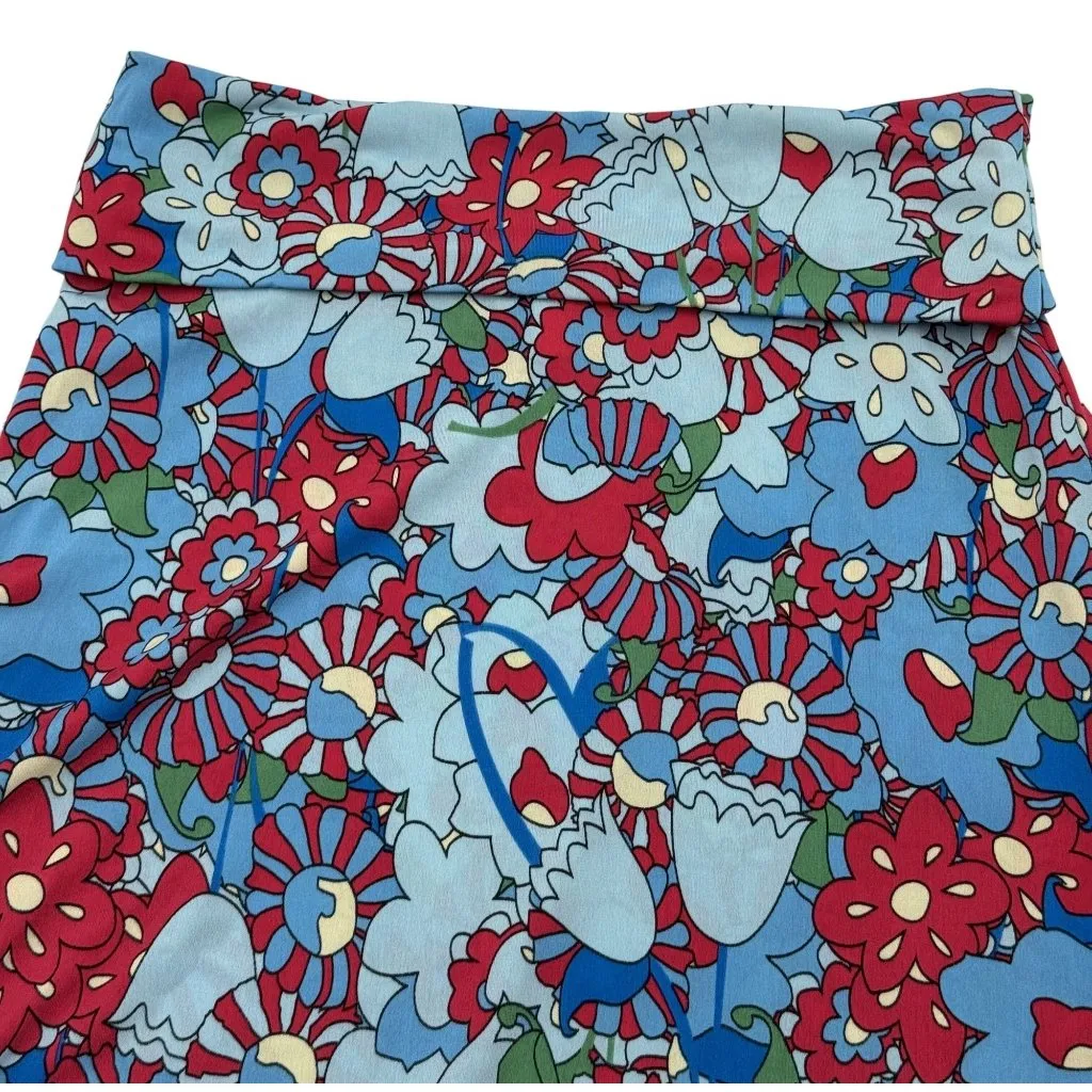 LuLaRoe New Size XS Women Floral Print A-Line Midi Skirt  With Elastic Waist - Image 5