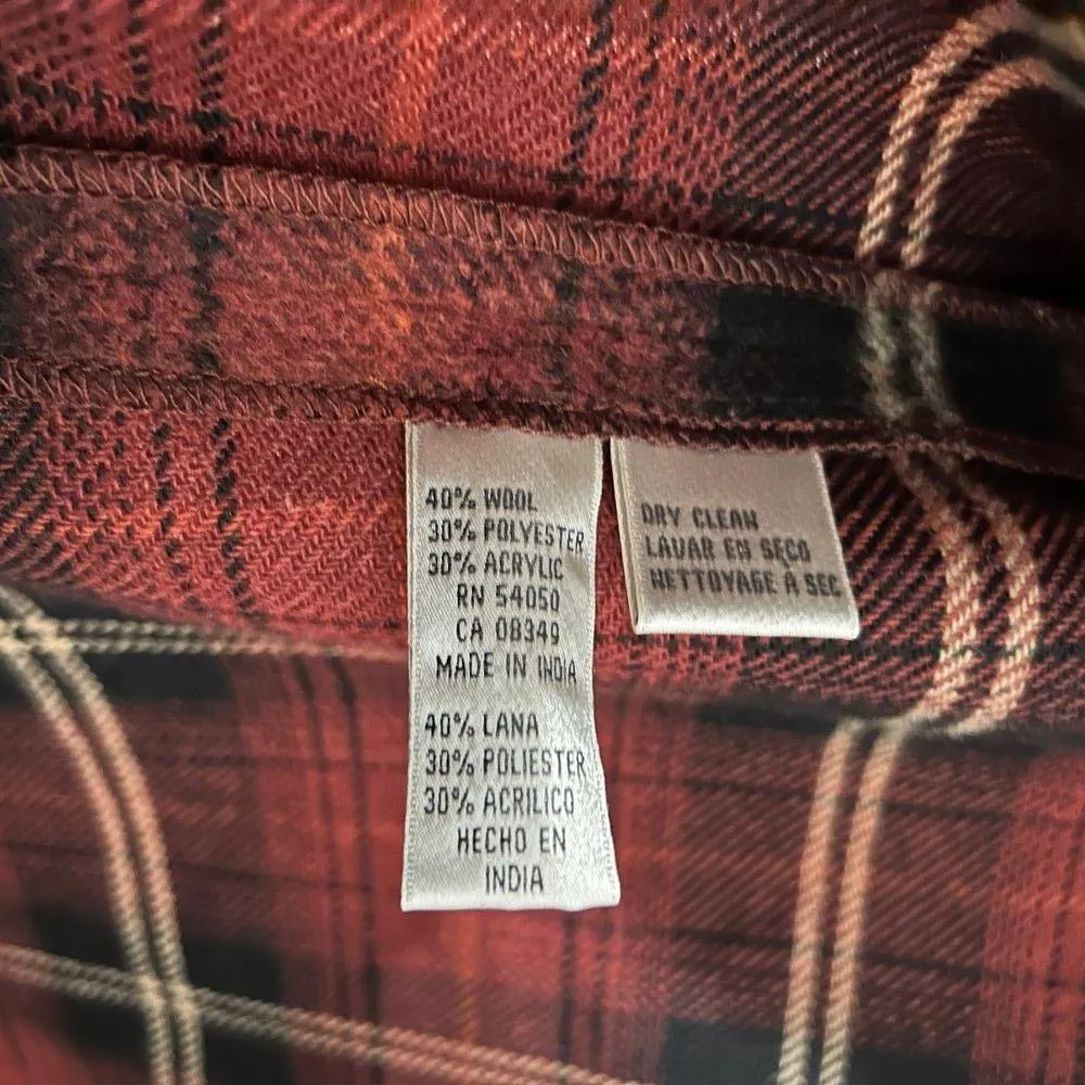 Vintage Evan Picone Women Plaid Old Money Academia Wool Button Up Shacket Size 6 - Image 7