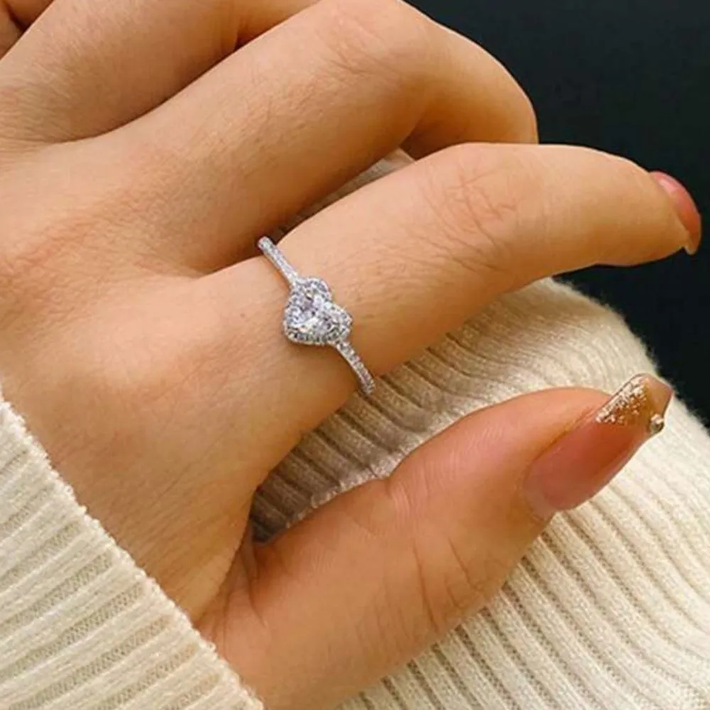 925 Sterling Silver heart shaped ring. Perfect gift idea! Comes with cut… - Image 4