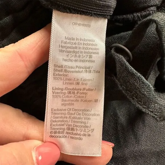 NWT Madewell Women's Black Sleeveless Wide-Leg‎ Jumpsuit Size 4 Linen - Image 11