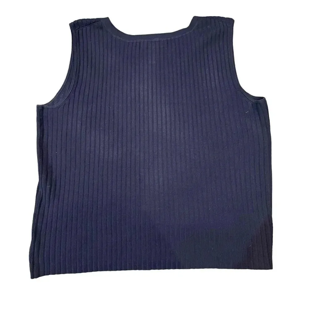 Cable & Gauge Sleeveless V-Neck Ribbed Sweater Vest Size Plus Size 2X - Image 5