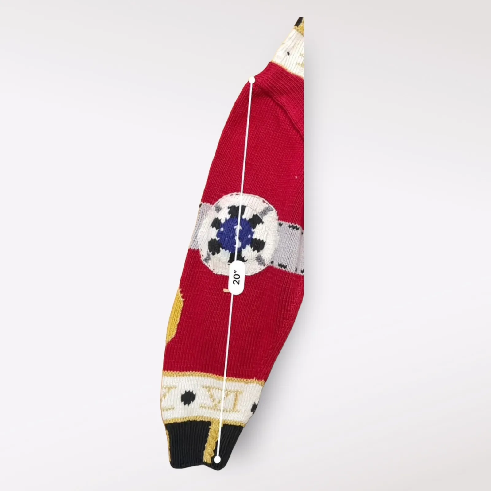 Berek Vintage 1991 Hand knit Clock Pima Cotton Sweater Size S Got Time, Clock Black - Image 5