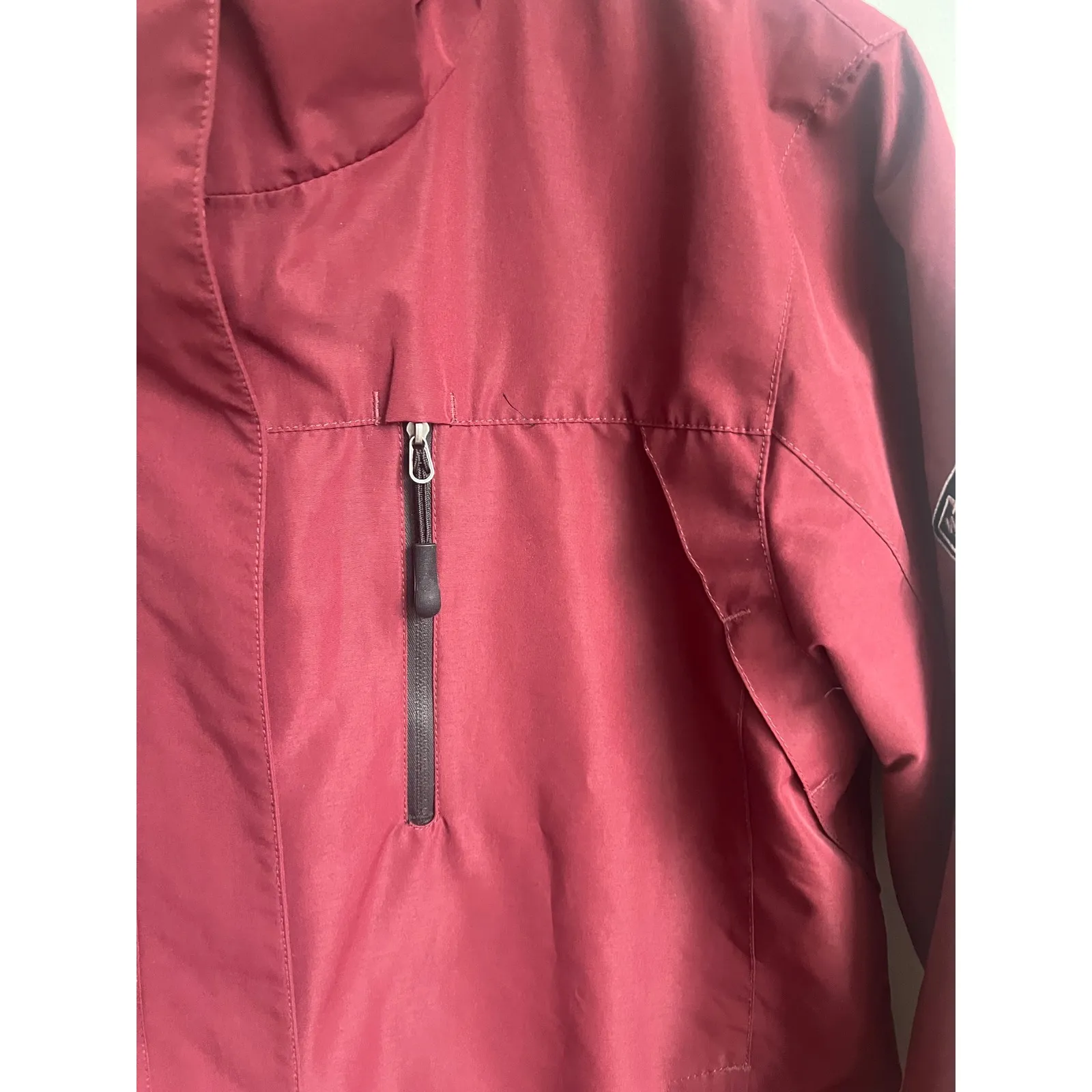 Wantdo‎ Jacket Womens Medium Maroon Hooded Rain Jacket Outdoor Hiking Travel Red - Image 5