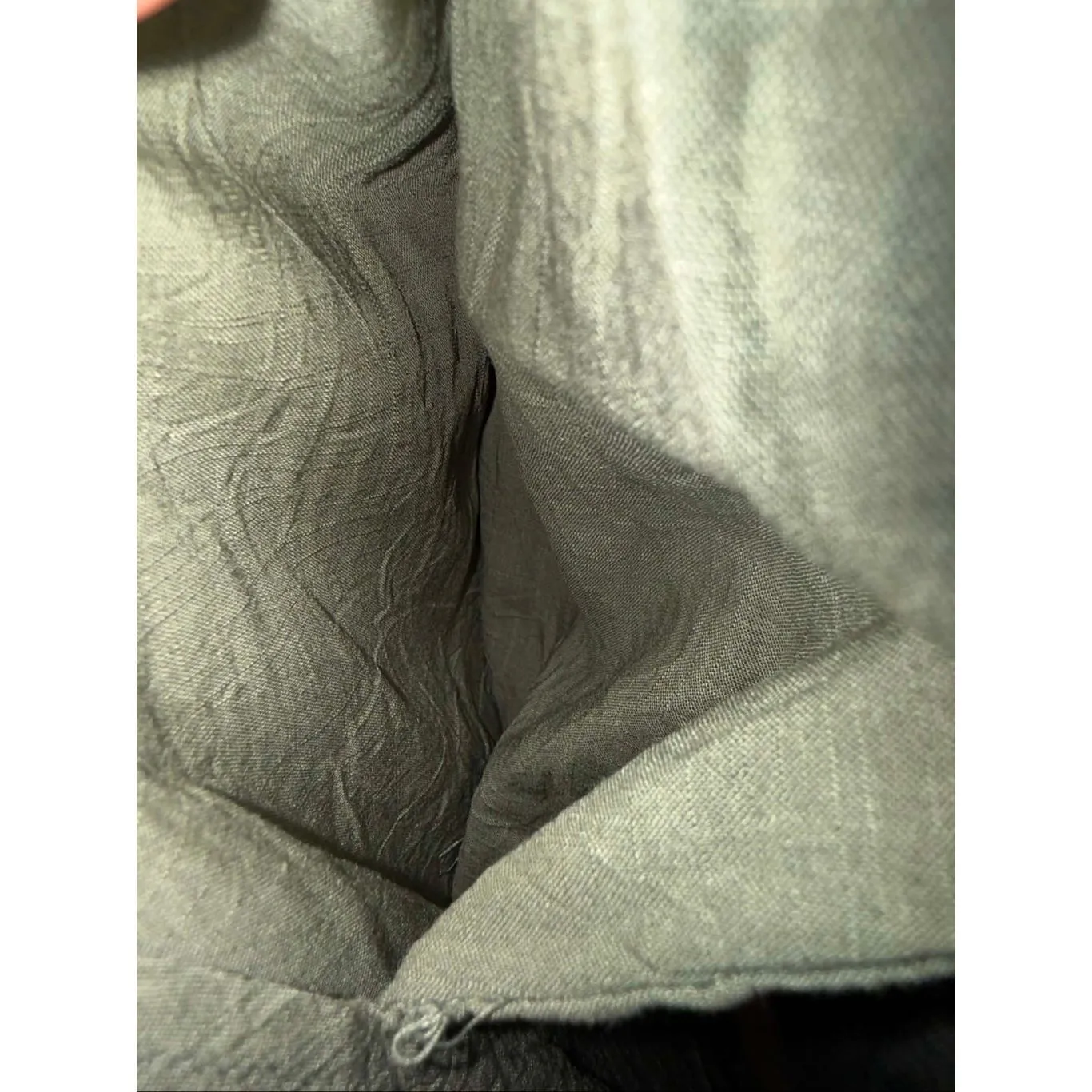 Fashion on Earth Army Green Collared Straight Leg Jumpsuit Elastic Waist Small - Image 3