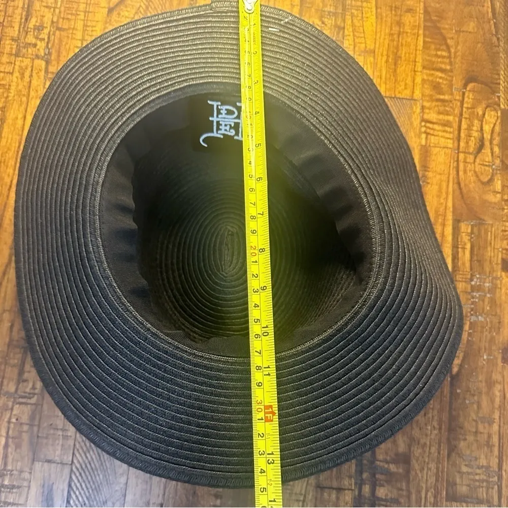 NWT Ed Hardy Black Straw Hat Y2K Rock Fairy Grunge Boho-Chic Whimsigoth Punk NEW - Image 5