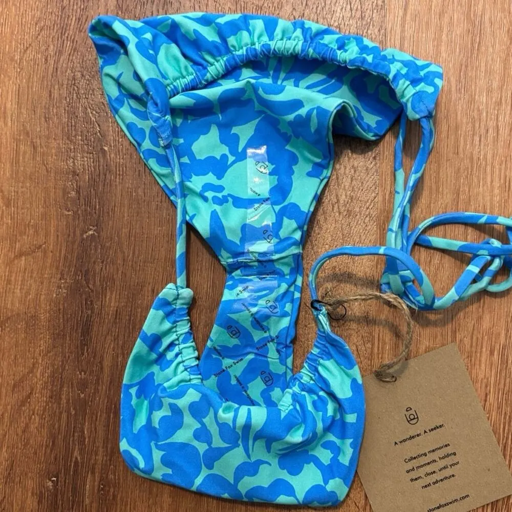 NWT Stone Fox Swim River Bikini Bottom In Ocean Bloom Size Large - Image 4