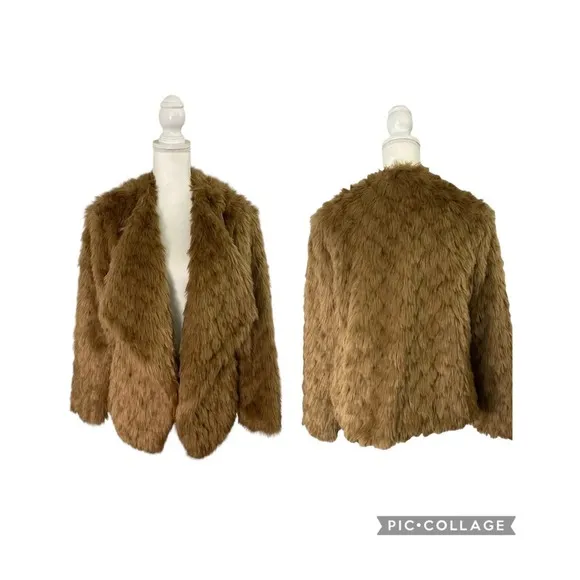 BB Dakota by Steve Madden Shag Faux Fur Taupe Jacket Coat Size Large - NWOT - Image 2