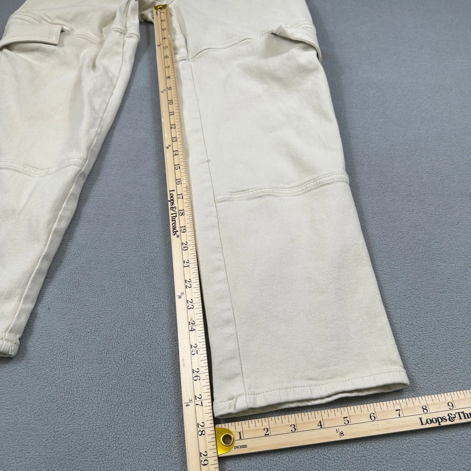 Wilfred Free 4 Utility Cargo Pants Jeans Beige Pocket Straight Leg Aritzia High - Image 5