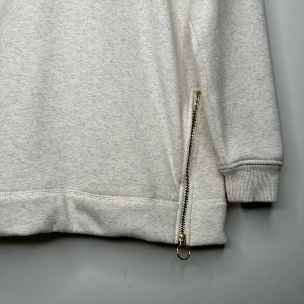Athleta Oatmeal Cozy Karma Funnel Neck Side Zip Pullover Sweatshirt Size M - Image 5
